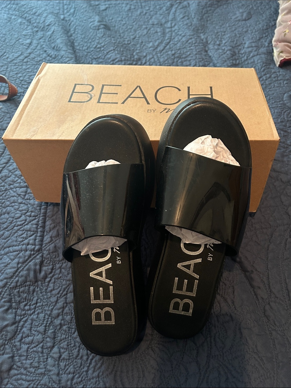 BEACH by Mules Black Slide Sandals